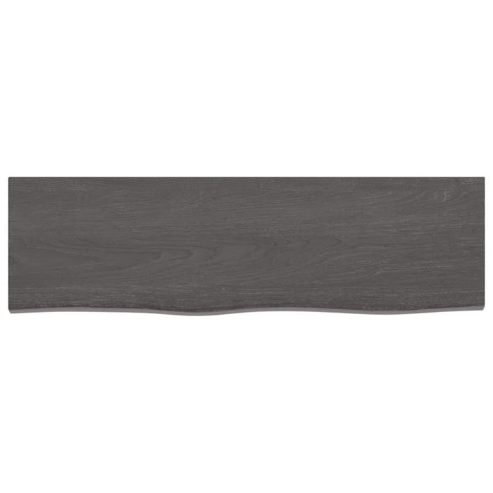 Wall Shelf Dark Grey 100x30x6 Cm Treated Solid Wood Oak