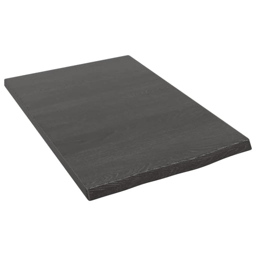 Wall Shelf Dark Grey 40x60x2 Cm Treated Solid Wood Oak