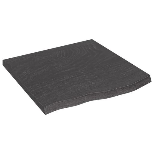 Wall Shelf Dark Grey 60x60x4 Cm Treated Solid Wood Oak