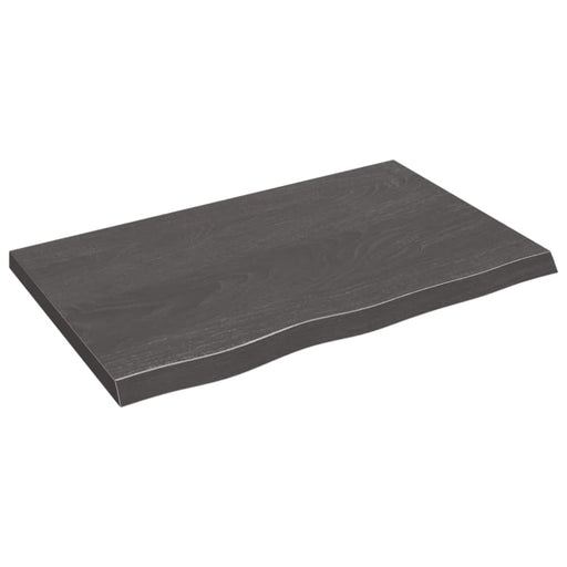 Wall Shelf Dark Grey 80x50x4 Cm Treated Solid Wood Oak