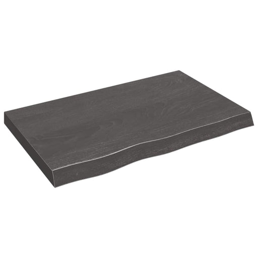 Wall Shelf Dark Grey 80x50x6 Cm Treated Solid Wood Oak