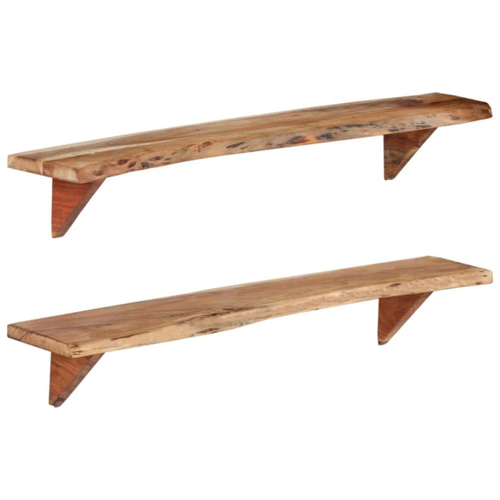 Wall Shelves 2 Pcs 110x20x18 Cm Solid Wood Acacia Ttinxa