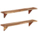 Wall Shelves 2 Pcs 110x20x18 Cm Solid Wood Acacia Ttinxa