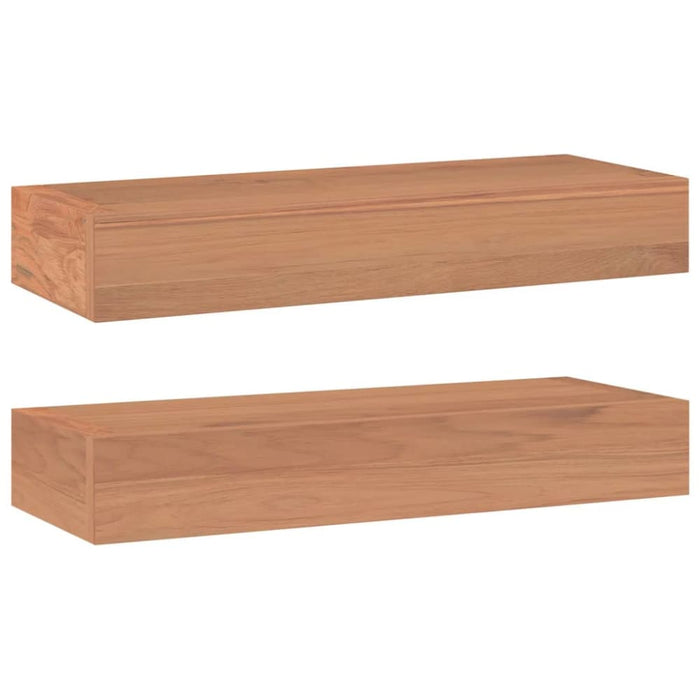 Wall Shelves 2 Pcs 40x15x6 Cm Solid Wood Teak Tabipa
