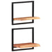 Wall Shelves 2 Pcs 40x24x35 Cm Solid Wood Acacia and Steel