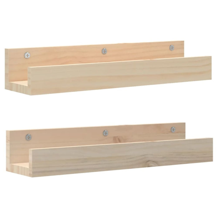 Wall Shelves 2 Pcs 50x12x9 Cm Solid Wood Pine Nxtpna