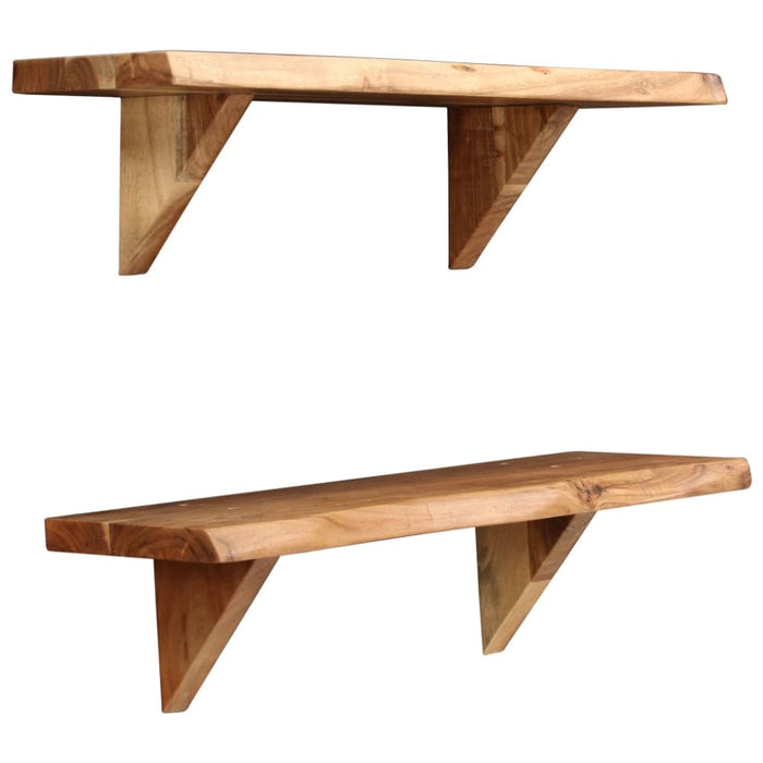 Wall Shelves 2 Pcs Solid Acacia Wood Xaikxi