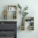 Wall Shelves 2 Pcs White and Sonoma Oak 50x15x50 Cm