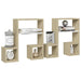 Wall Shelves 2 Pcs White and Sonoma Oak 50x15x50 Cm