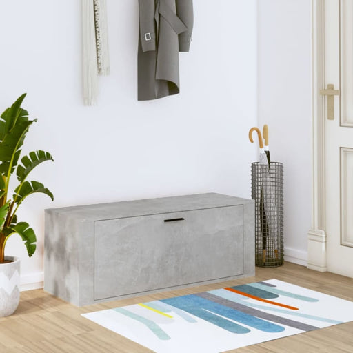 Wall Shoe Cabinet Concrete Grey 100x35x38 Cm Engineered Wood