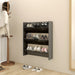 Wall Shoe Cabinet Glossy Look Grey 80x18x90 Cm Chipboard