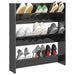 Wall Shoe Cabinet Glossy Look Grey 80x18x90 Cm Chipboard