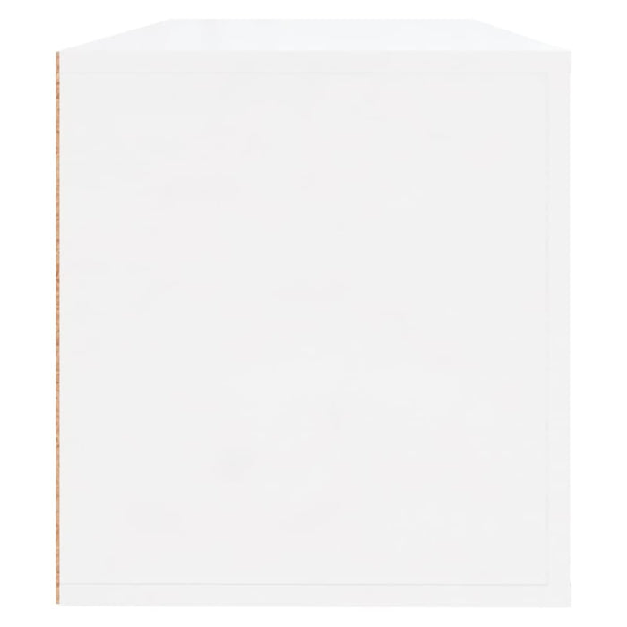 Wall Shoe Cabinet Glossy Look White 100x35x38 Cm Engineered