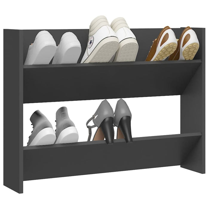 Wall Shoe Cabinet Grey 80x18x60 Cm Chipboard Nbliap