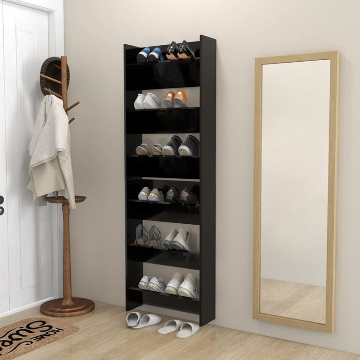 Wall Shoe Cabinets 2 Pcs Black 60x18x90 Cm Chipboard Nblilx
