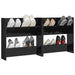Wall Shoe Cabinets 2 Pcs Glossy Look Black 60x18x60 Cm