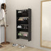 Wall Shoe Cabinets 2 Pcs Glossy Look Black 60x18x60 Cm