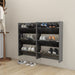 Wall Shoe Cabinets 2 Pcs Glossy Look Grey 60x18x90 Cm