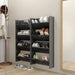 Wall Shoe Cabinets 4 Pcs Glossy Look Grey 60x18x60 Cm
