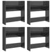 Wall Shoe Cabinets 4 Pcs Glossy Look Grey 60x18x60 Cm