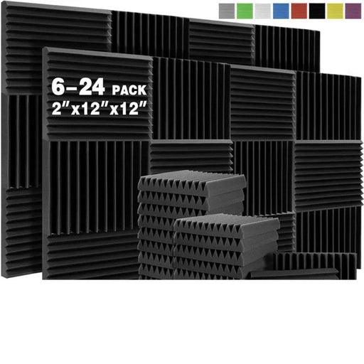 Wall Soundproof Foam Sponge Pad 6/12/24 Pcs Sound