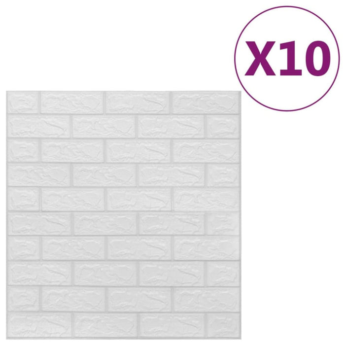 3d Wallpaper Bricks Self-adhesive 10 Pcs White Opbion