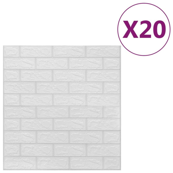 3d Wallpaper Bricks Self-adhesive 20 Pcs White Opbiok