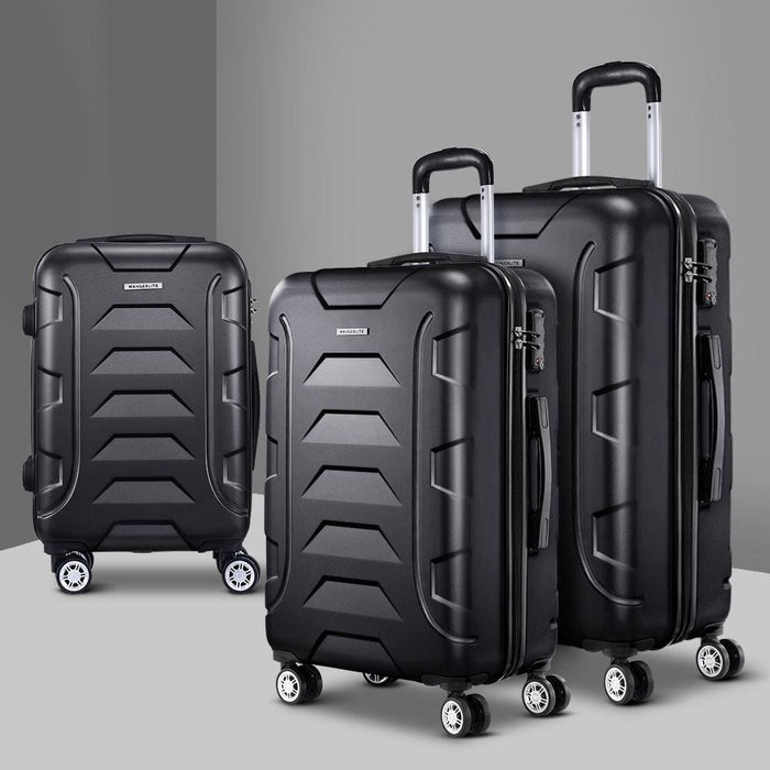 Wanderlite 3pcs Carry on Luggage Sets Suitcase Tsa Travel