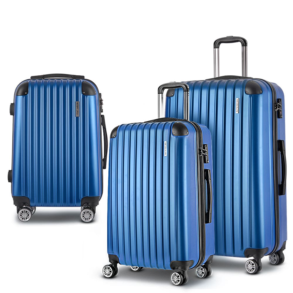 Wanderlite 3pcs Luggage Set Travel Suitcase Storage