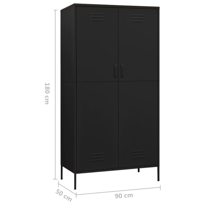 Wardrobe Black 90x50x180 Cm Steel Ttlxpb