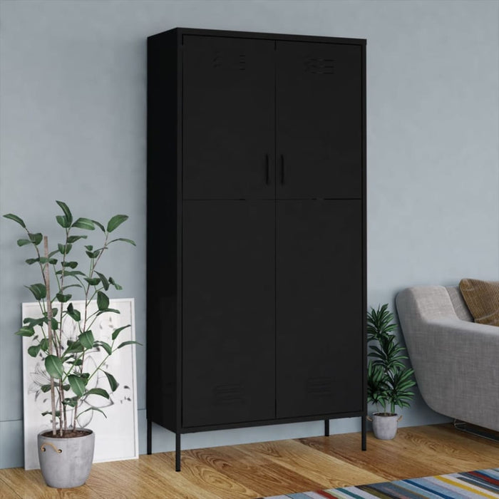 Wardrobe Black 90x50x180 Cm Steel Ttlxpb
