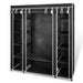 Wardrobe with Compartments and Rods 45x150x176 Cm Black