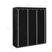 Wardrobe with Compartments and Rods Black 150x45x175 Cm