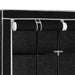 Wardrobe with Compartments and Rods Black 150x45x175 Cm