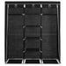 Wardrobe with Compartments and Rods Black 150x45x175 Cm