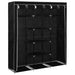 Wardrobe with Compartments and Rods Black 150x45x175 Cm