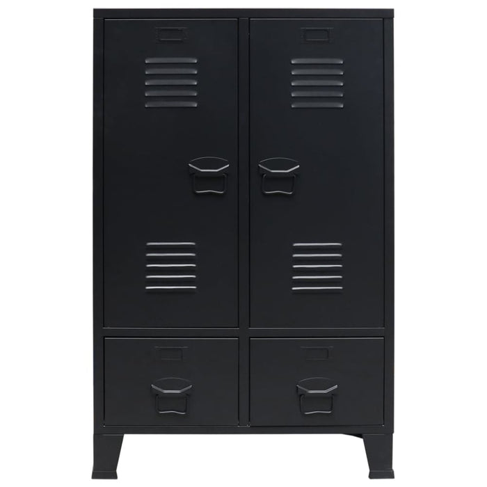 Wardrobe Metal Industrial Style 67x35x107 Cm Black Xapklb