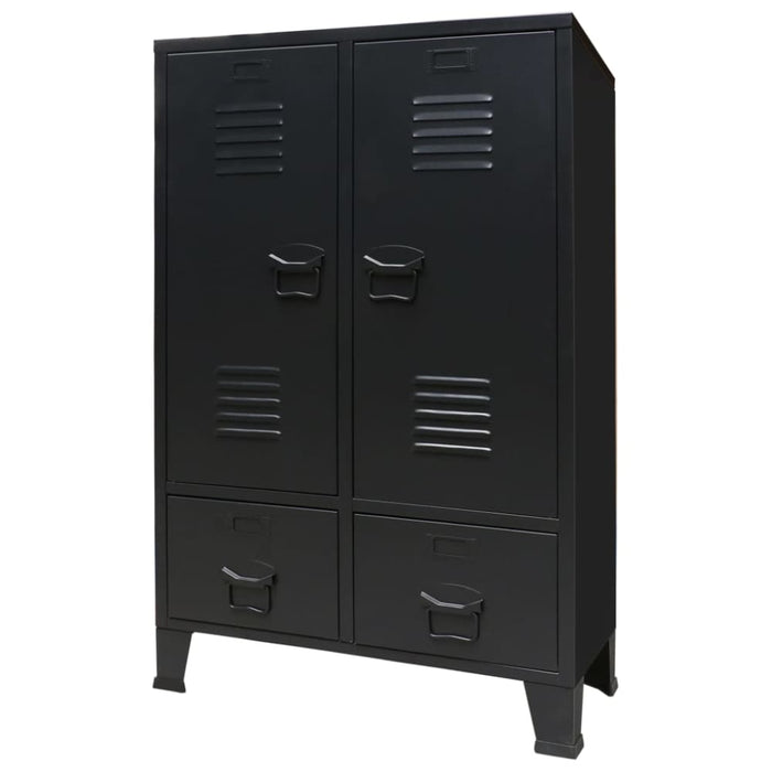 Wardrobe Metal Industrial Style 67x35x107 Cm Black Xapklb