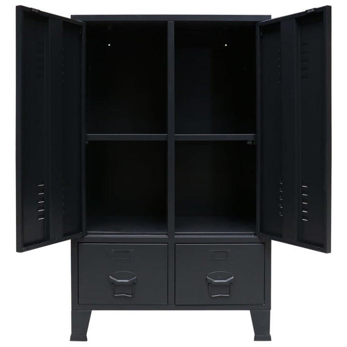 Wardrobe Metal Industrial Style 67x35x107 Cm Black Xapklb