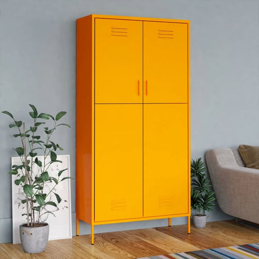 Wardrobe Mustard Yellow 90x50x180 Cm Steel Ttlxap