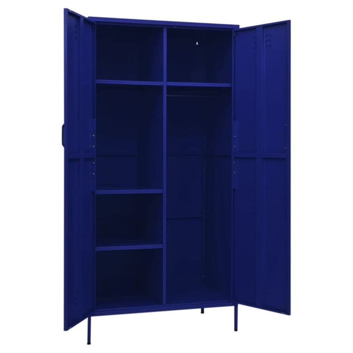 Wardrobe Navy Blue 90x50x180 Cm Steel Ttlxaa