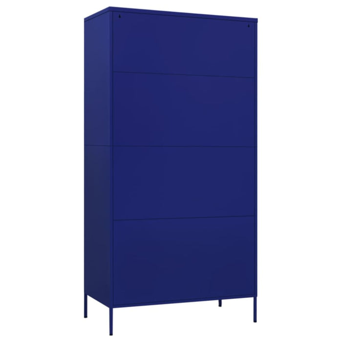 Wardrobe Navy Blue 90x50x180 Cm Steel Ttlxaa
