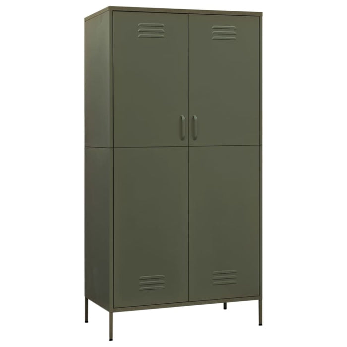 Wardrobe Olive Green 90x50x180 Cm Steel Ttlxat
