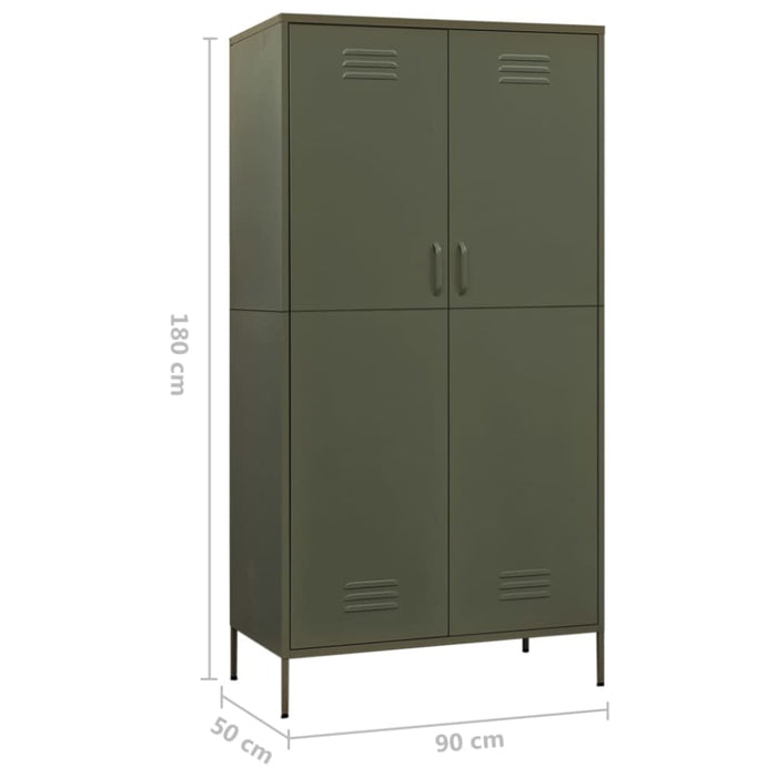 Wardrobe Olive Green 90x50x180 Cm Steel Ttlxat
