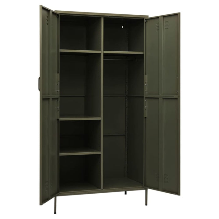 Wardrobe Olive Green 90x50x180 Cm Steel Ttlxat