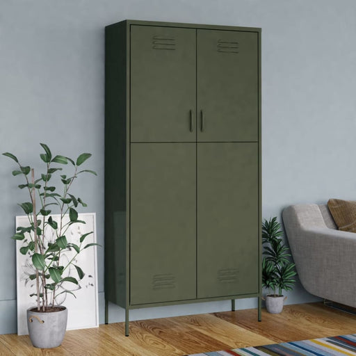 Wardrobe Olive Green 90x50x180 Cm Steel Ttlxat
