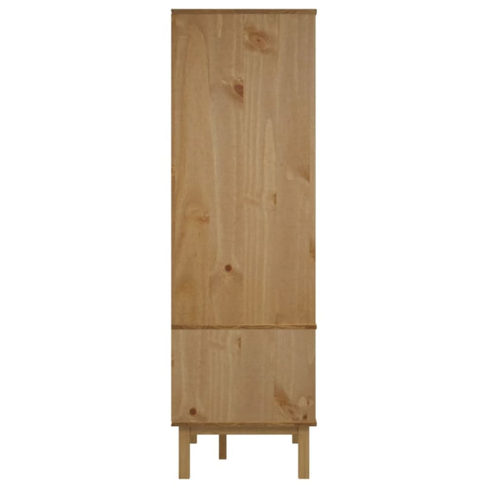 Wardrobe Otta Brown And Grey 76.5x53x172 Cm Solid Wood Pine