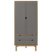 Wardrobe Otta Brown And Grey 76.5x53x172 Cm Solid Wood Pine