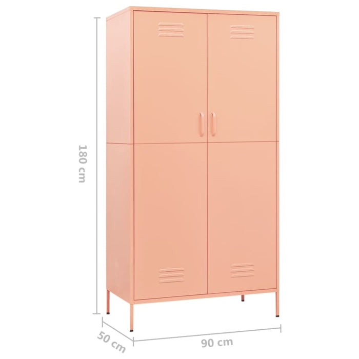 Wardrobe Pink 90x50x180 Cm Steel Ttlxai