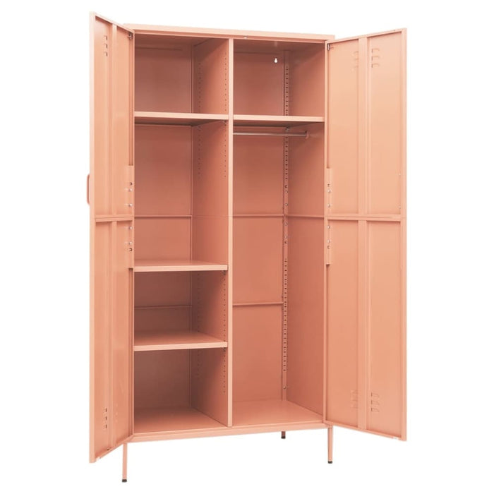 Wardrobe Pink 90x50x180 Cm Steel Ttlxai